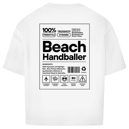 Handball Beach-Handballer Oversized Shirt in Weiß – Rückseite
