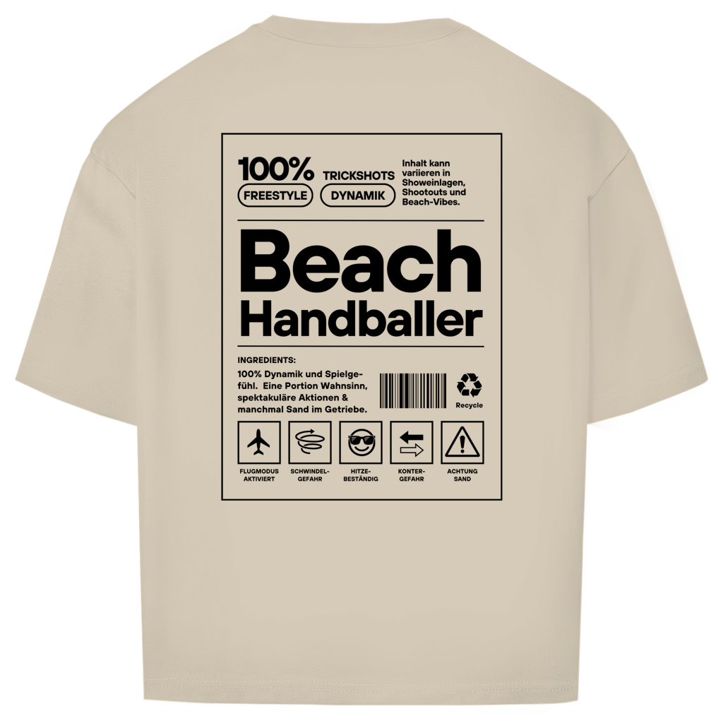 Handball Beach-Handballer Oversized Shirt in Sand – Rückseite