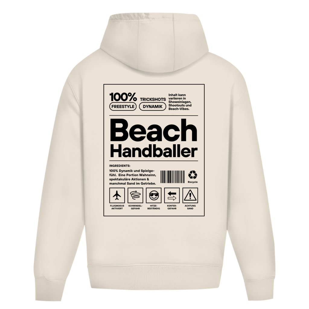 Handball Beach-Handballer Oversized Hoodie in White Sand – Rückseite