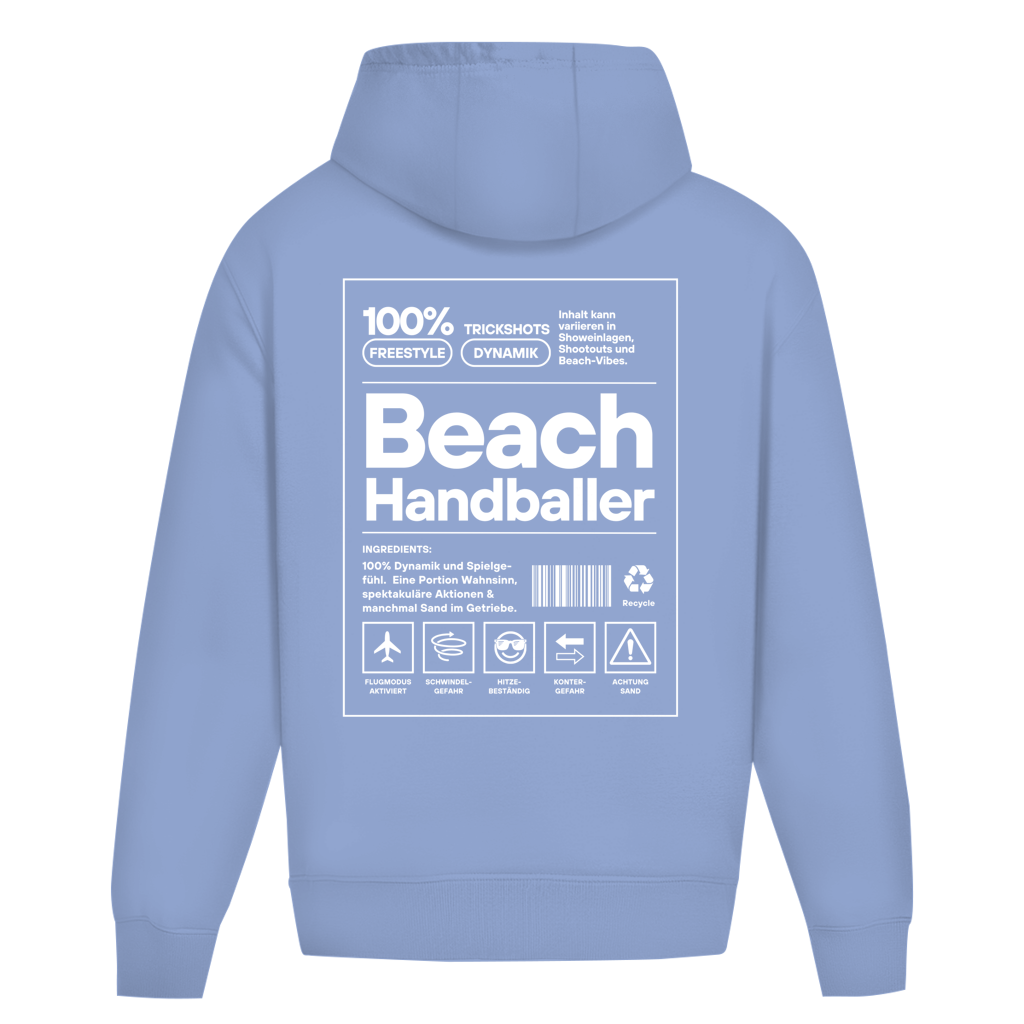 Handball Beach-Handballer Oversized Hoodie in Powder Blue – Rückseite