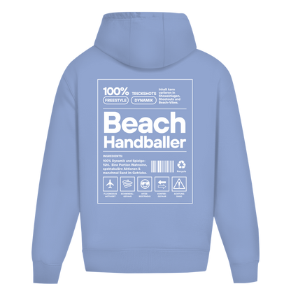 Handball Beach-Handballer Oversized Hoodie in Powder Blue – Rückseite