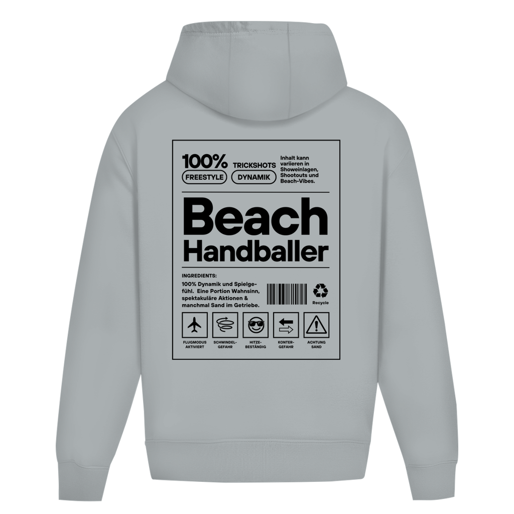 Handball Beach-Handballer Oversized Hoodie in Light Asphalt – Rückseite