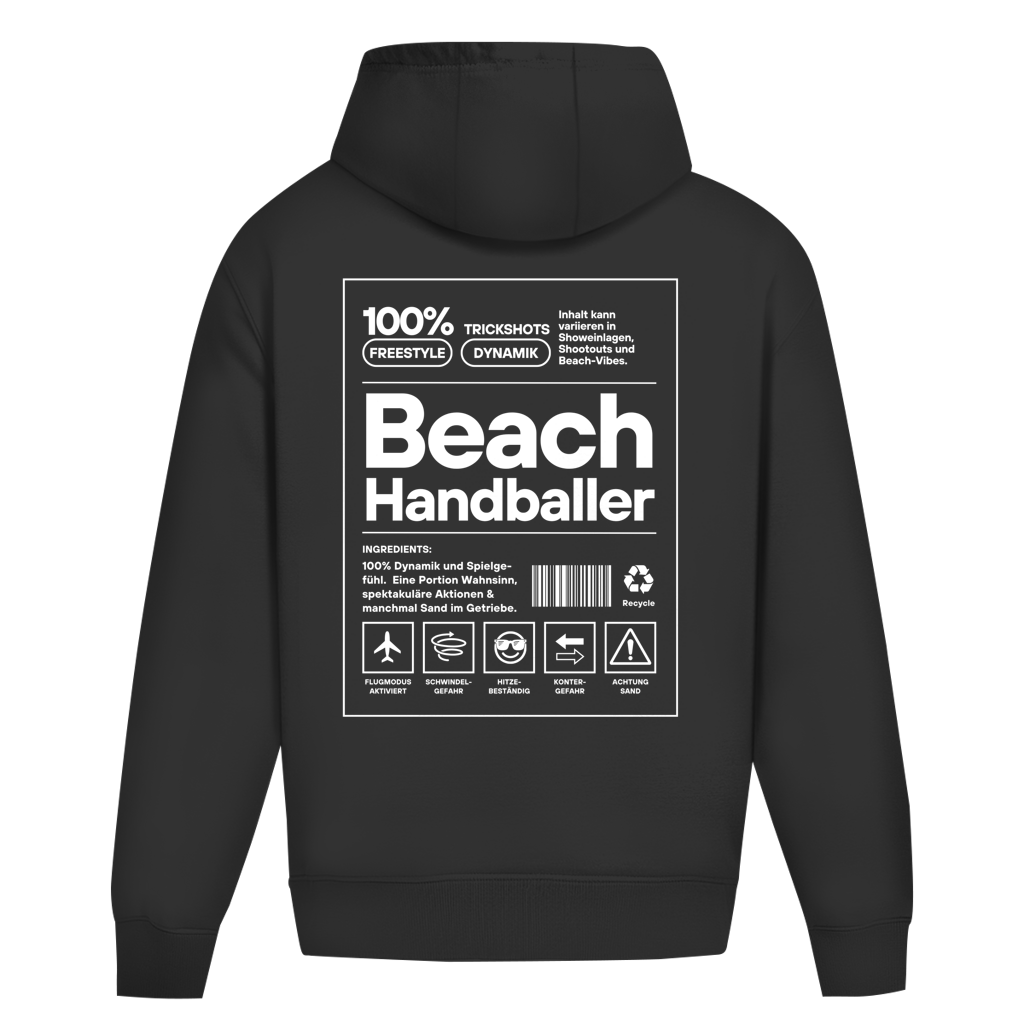 Handball Beach-Handballer Oversized Hoodie in Black – Rückseite