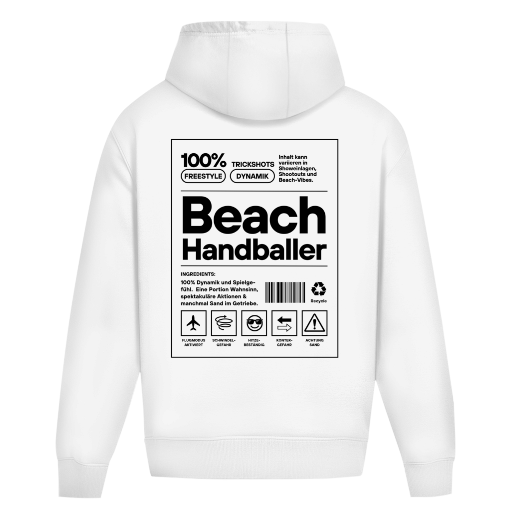 Handball Beach-Handballer Oversized Hoodie in White – Rückseite