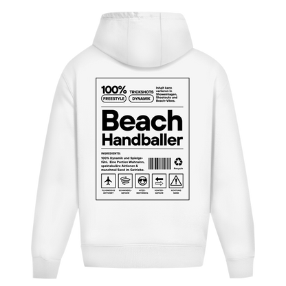 Handball Beach-Handballer Oversized Hoodie in White – Rückseite