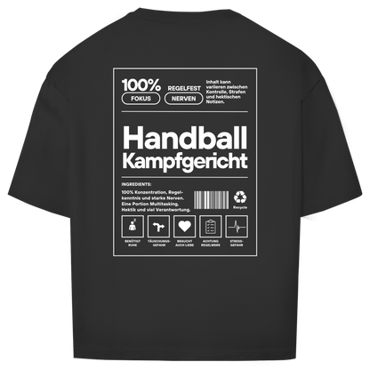 Handball Kampfgericht Oversized Shirt in Schwarz – Rückseite