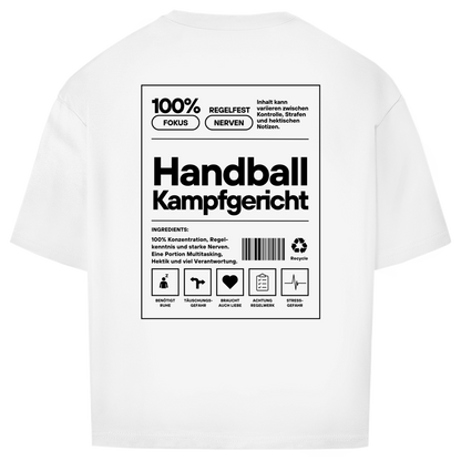 Handball Kampfgericht Oversized Shirt in Weiß – Rückseite