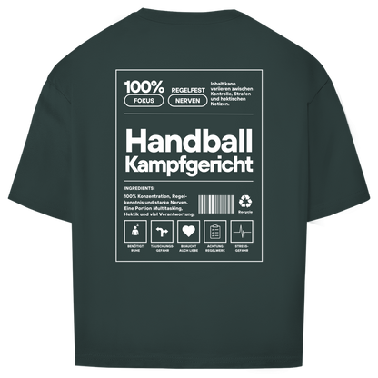 Handball Kampfgericht Oversized Shirt in Dunkelgrün – Rückseite