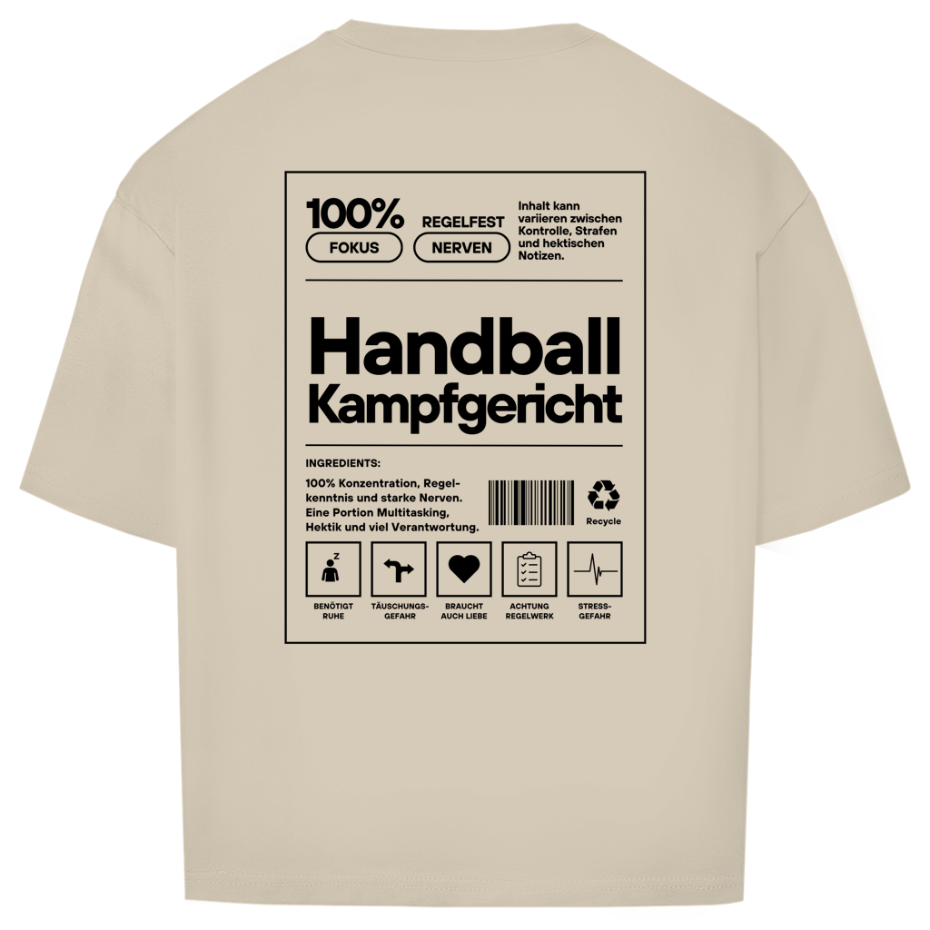 Handball Kampfgericht Oversized Shirt in Sand – Rückseite