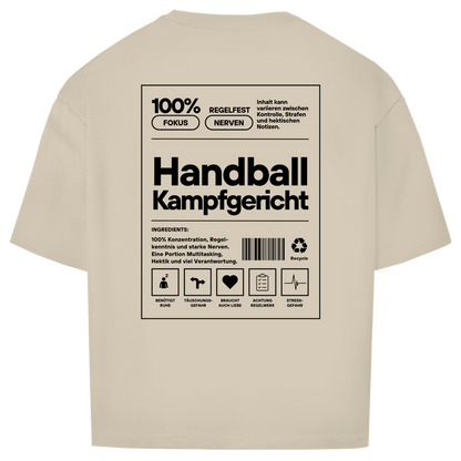 Handball Kampfgericht Oversized Shirt in Sand – Rückseite