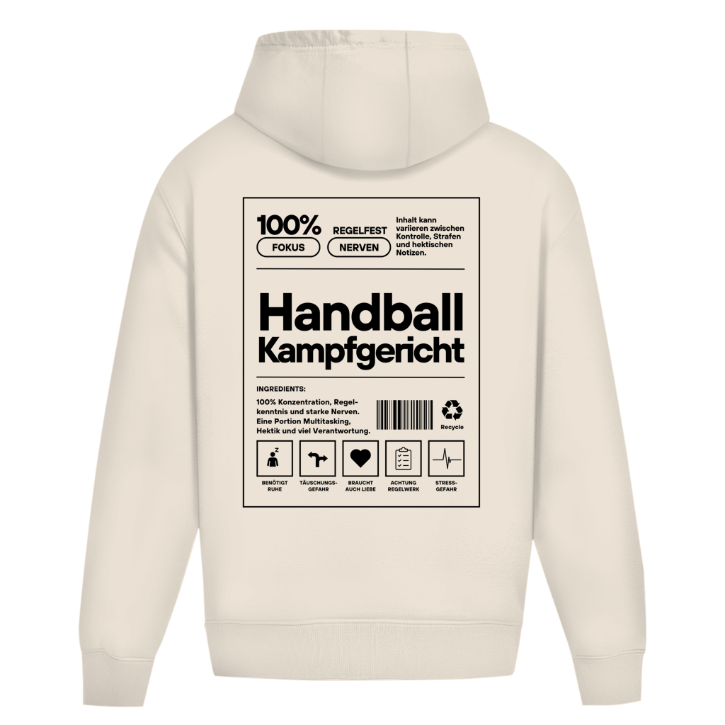 Handball Kampfgericht Oversized Hoodie in White Sand – Rückseite