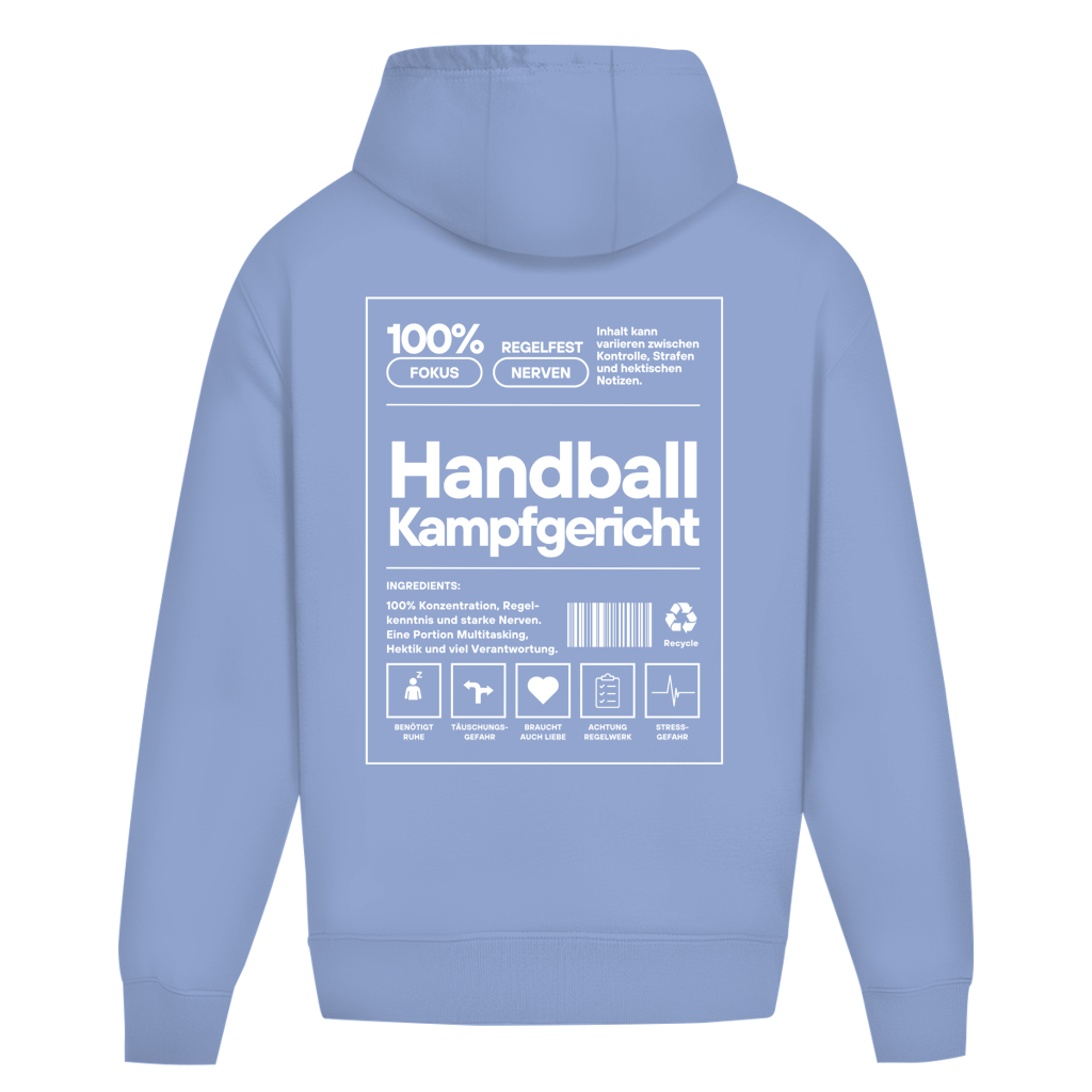 Handball Kampfgericht Oversized Hoodie in Powder Blue – Rückseite