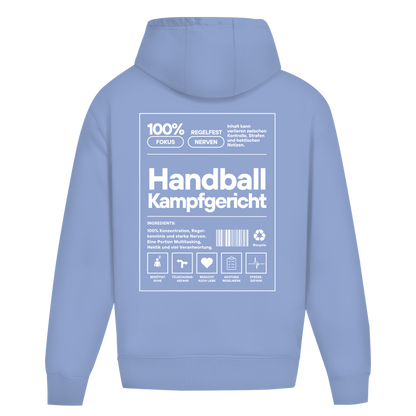 Handball Kampfgericht Oversized Hoodie in Powder Blue – Rückseite