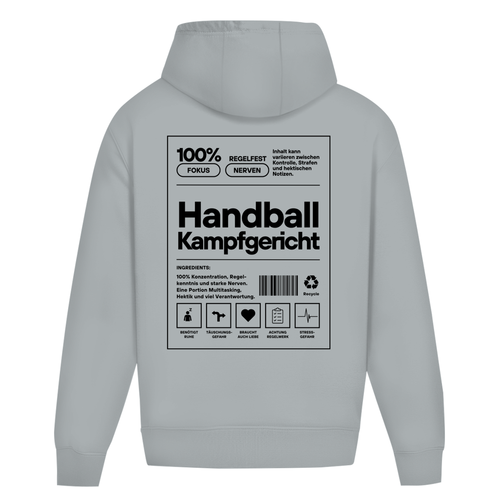 Handball Kampfgericht Oversized Hoodie in Light Asphalt – Rückseite
