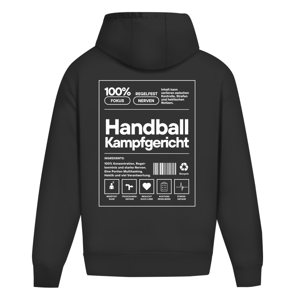 Handball Kampfgericht Oversized Hoodie in Black – Rückseite