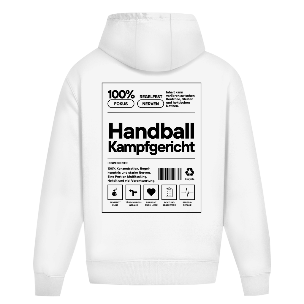 Handball Kampfgericht Oversized Hoodie in White – Rückseite
