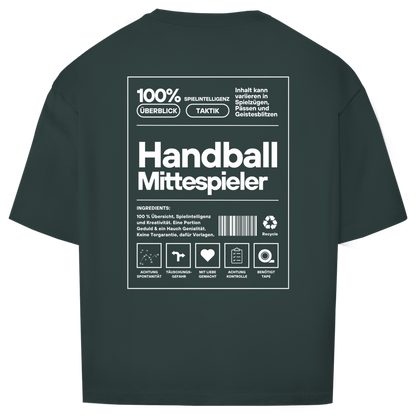 Handball Mittespieler Oversized Shirt in Dunkelgrün – Rückseite
