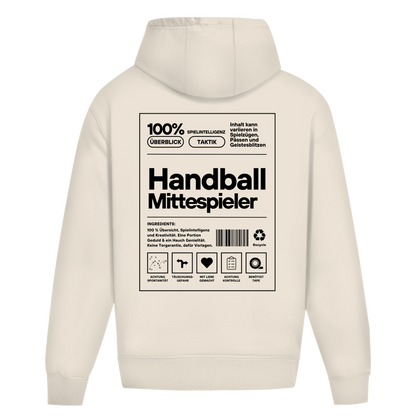 Handball Mittespieler Oversized Hoodie in White Sand – Rückseite