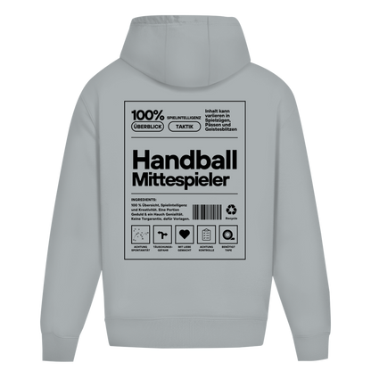Handball Mittespieler Oversized Hoodie in Light Asphalt – Rückseite