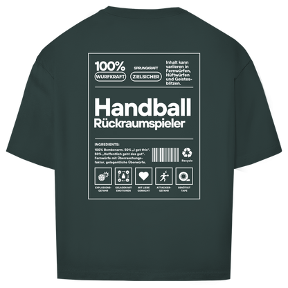 Handball Rückraumspieler Oversized Shirt in Dunkelgrün – Rückseite