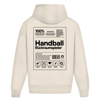 Handball Rückraumspieler Oversized Hoodie in White Sand – Rückseite