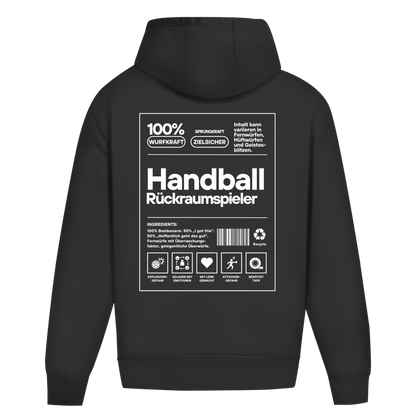 Handball Rückraumspieler Oversized Hoodie in Black – Rückseite