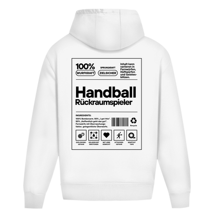 Handball Rückraumspieler Oversized Hoodie in White – Rückseite