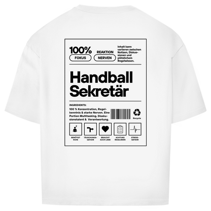 Handball Sekretär Oversized Shirt in Weiß – Rückseite
