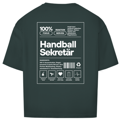 Handball Sekretär Oversized Shirt in Dunkelgrün – Rückseite