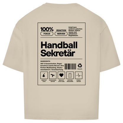 Handball Sekretär Oversized Shirt in Sand – Rückseite