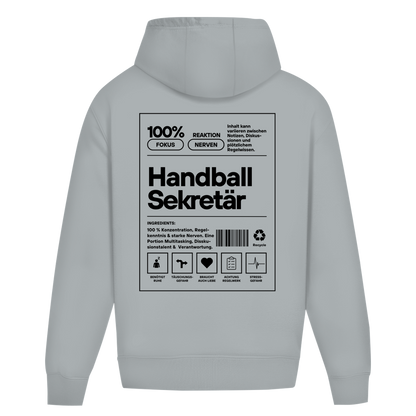 Handball Sekretär Oversized Hoodie in Light Asphalt – Rückseite