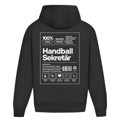 Handball Sekretär Oversized Hoodie in Black – Rückseite