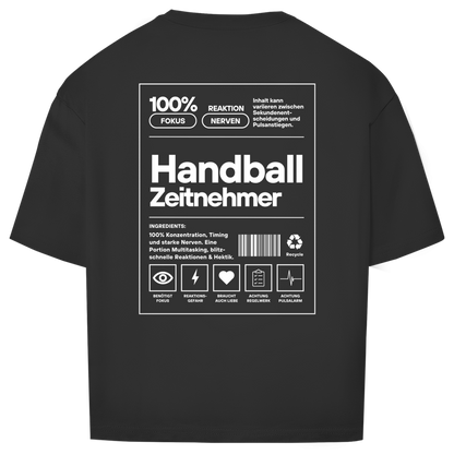 Handball Zeitnehmer Oversized Shirt in Schwarz – Rückseite