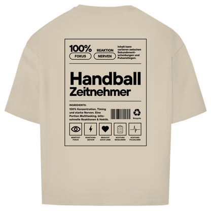 Handball Zeitnehmer Oversized Shirt in Sand – Rückseite
