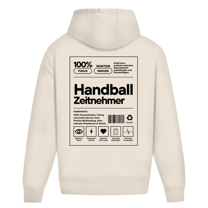 Handball Zeitnehmer Oversized Hoodie in White Sand – Rückseite