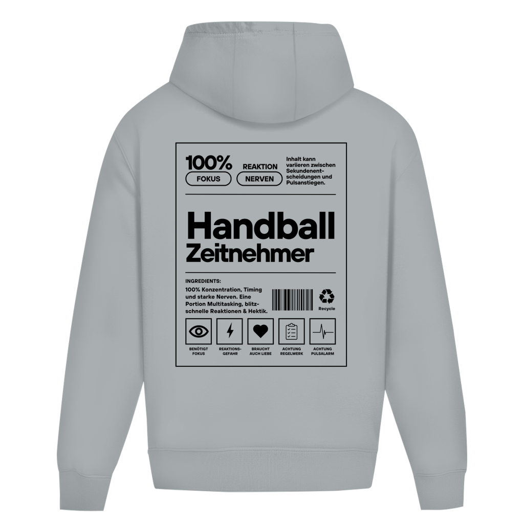 Handball Zeitnehmer Oversized Hoodie in Light Asphalt – Rückseite