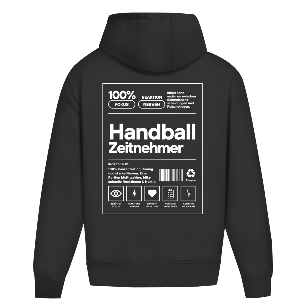 Handball Zeitnehmer Oversized Hoodie in Black – Rückseite