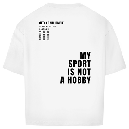 My Sport Is Not A Hobby Oversized Shirt in Weiß – Rückseite