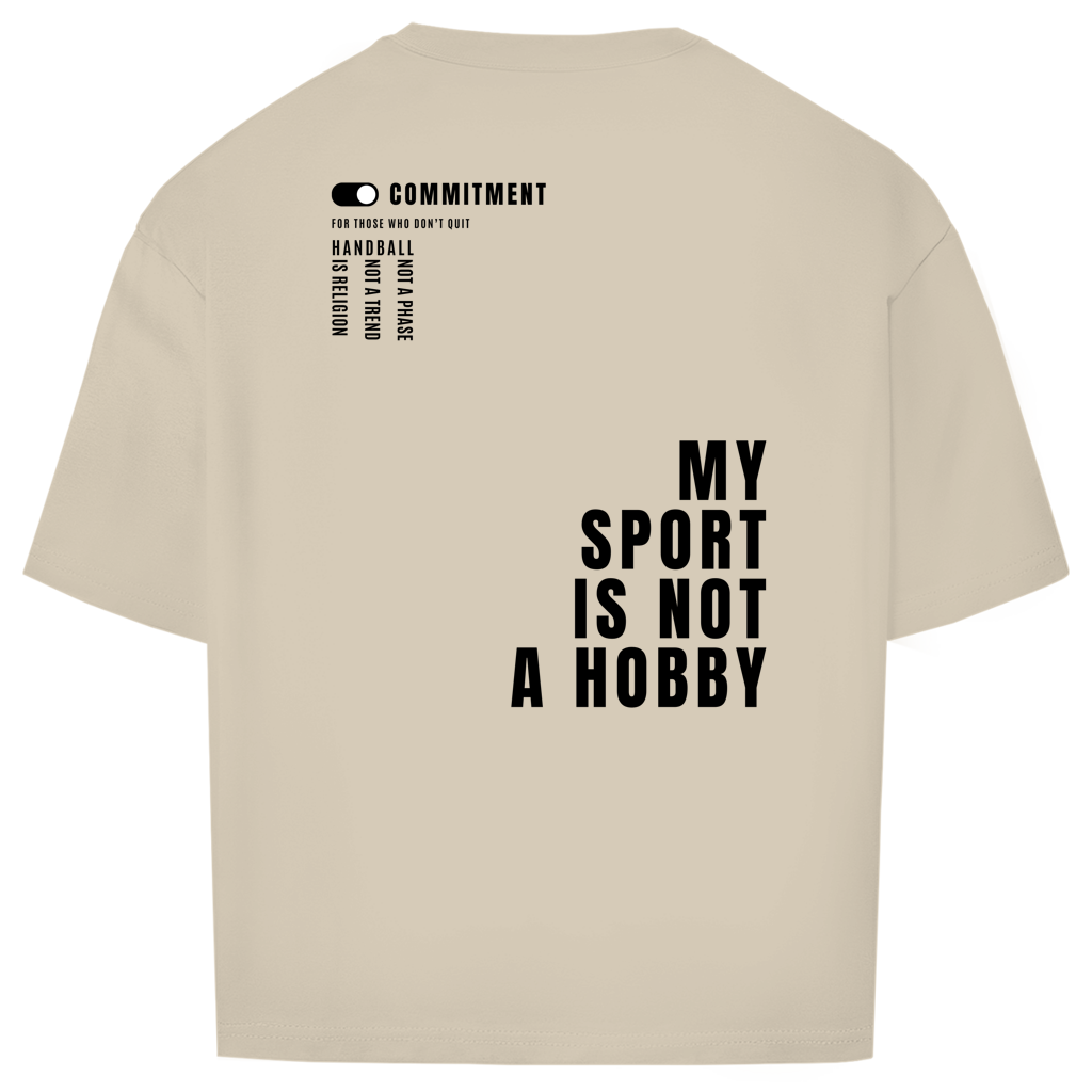 My Sport Is Not A Hobby Oversized Shirt in Sand – Rückseite