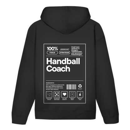 Handball Coach Hoodie personalisiert in Schwarz