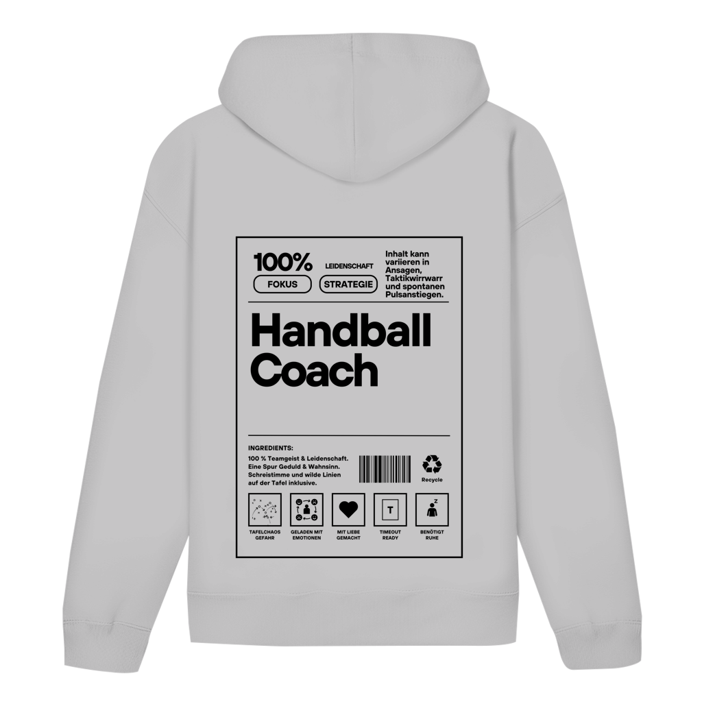 Handball Coach Hoodie personalisiert in Grau