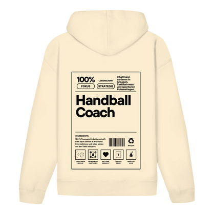 Handball Coach Hoodie personalisiert in Natural Raw
