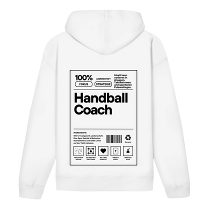 Handball Coach Hoodie personalisiert in Weiß