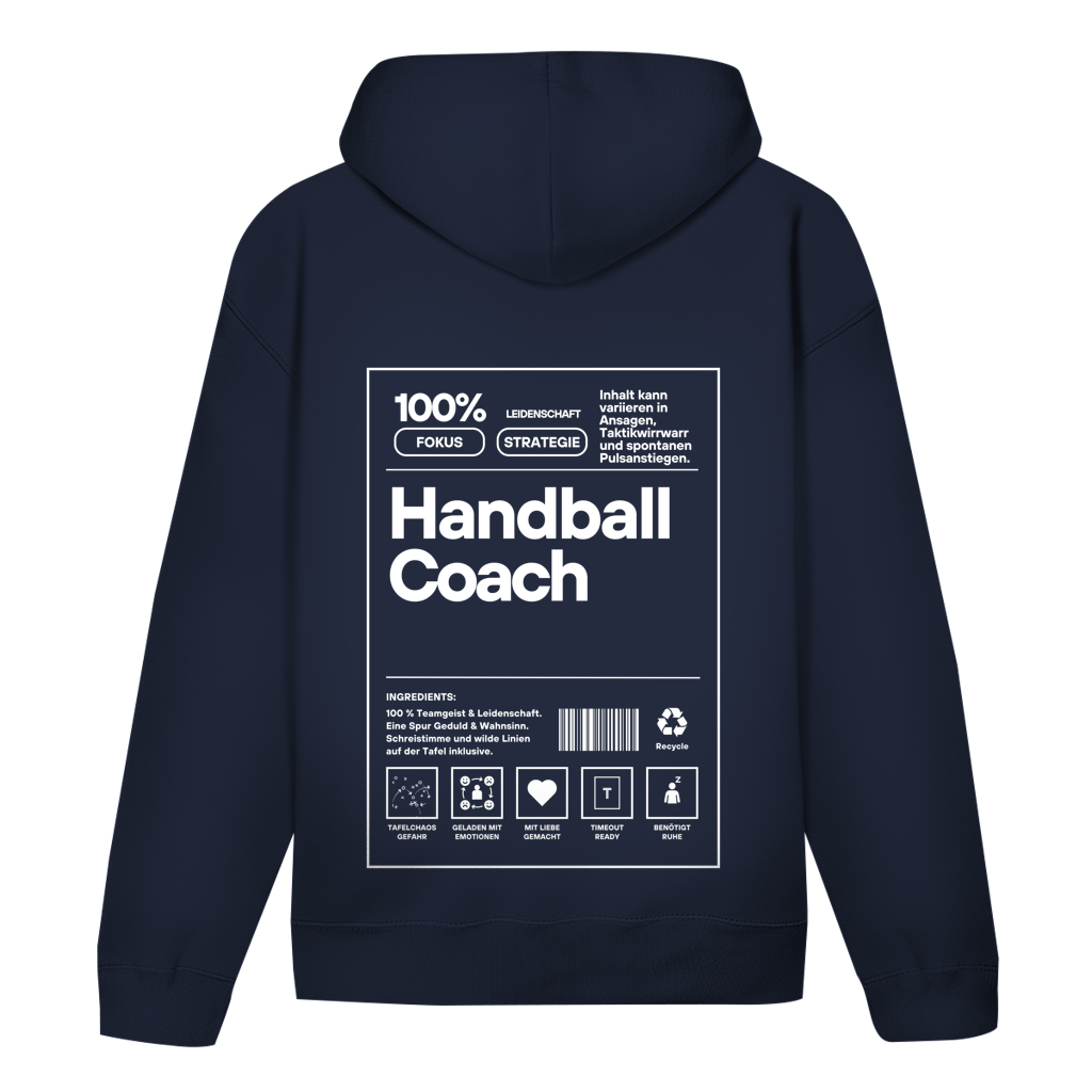 Handball Coach Hoodie personalisiert in Navy