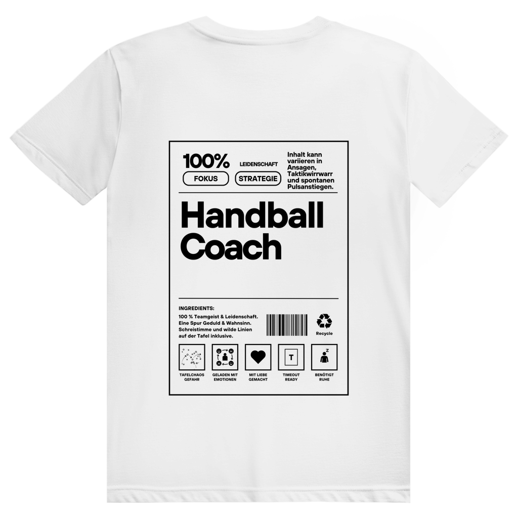 Handball Coach T-Shirt personalisiert in Weiß