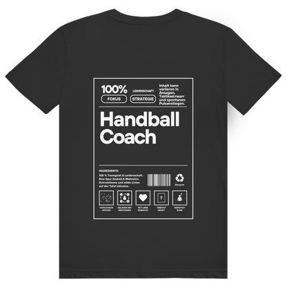Handball Coach T-Shirt personalisiert in Schwarz