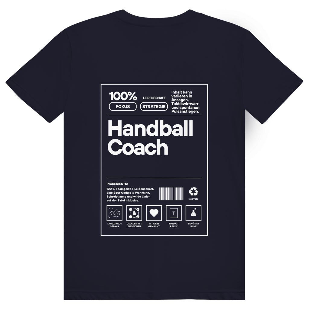 Handball Coach T-Shirt personalisiert in Navy
