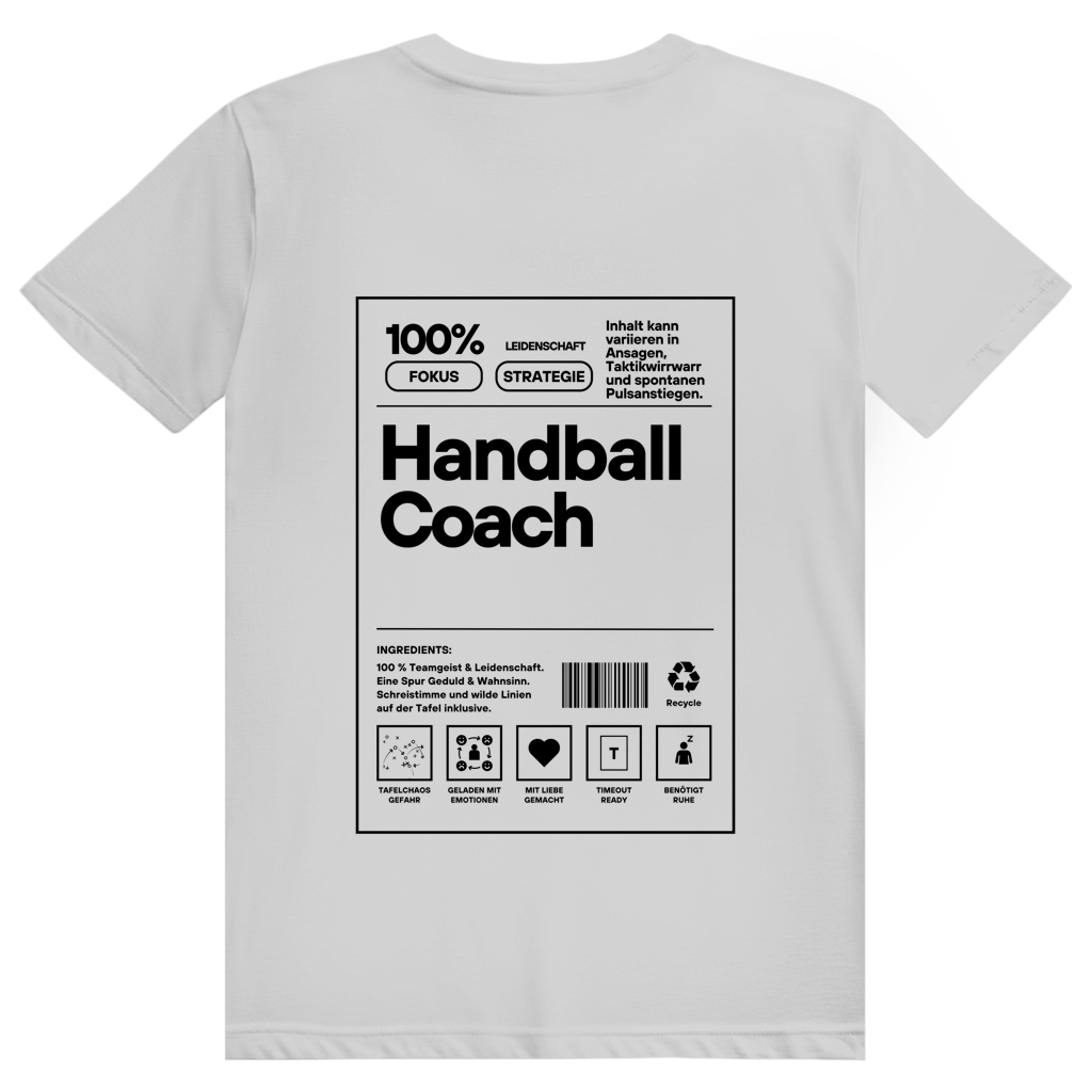 Handball Coach T-Shirt personalisiert in Grau