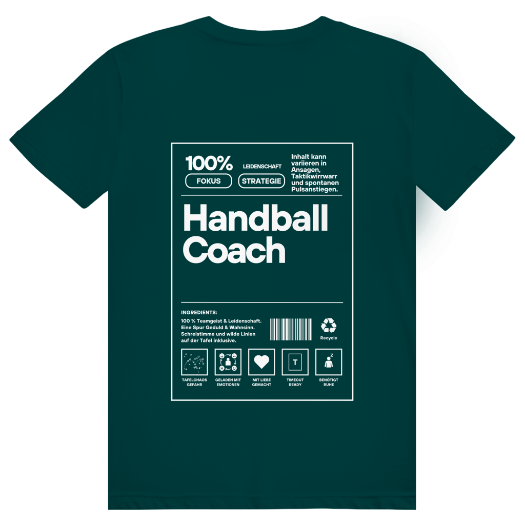 Handball Coach T-Shirt personalisiert in Dunkelgrün