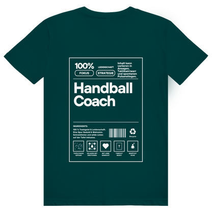 Handball Coach T-Shirt personalisiert in Dunkelgrün